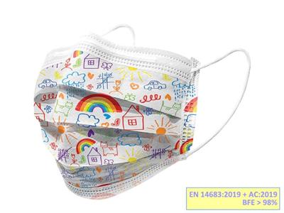 MASCHERINE DM1 CHIR. 3V TNT PEDIATRICA CARTOON 10PZ